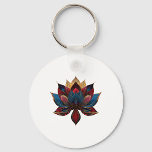 Lotus Flower Vintage Japanese Zen Buddhism Yoga _4 Key Ring