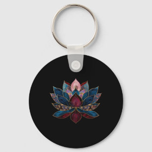 Lotus Flower Vintage Japanese Zen Buddhism Yoga Key Ring