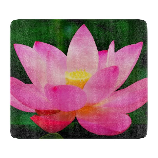 Lotus Flower Vivid Watercolor Cutting Board (Front)