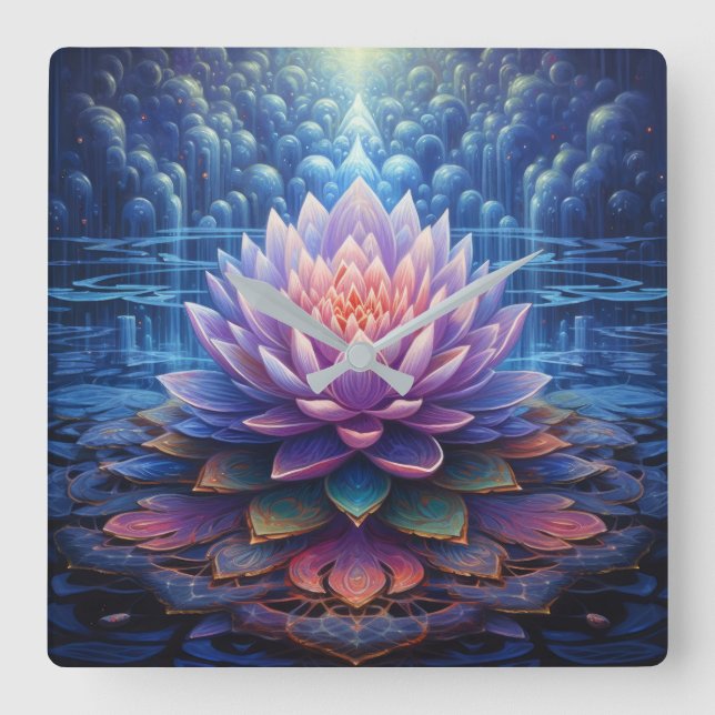 Lotus Flower Wall Clock (Front)