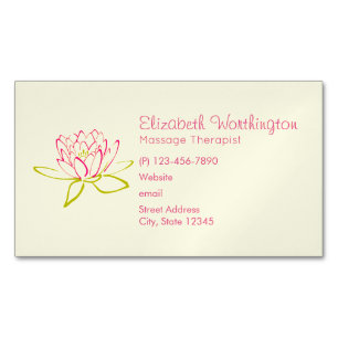 Lotus Flower / Water Lily Illustration Magnetic Business Card