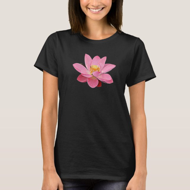Lotus Flower Water Lily July Birthday Plant  Lotus T-Shirt (Front)