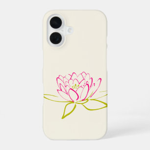Lotus Flower / Water Lily on a Cream Background iPhone 16 Case
