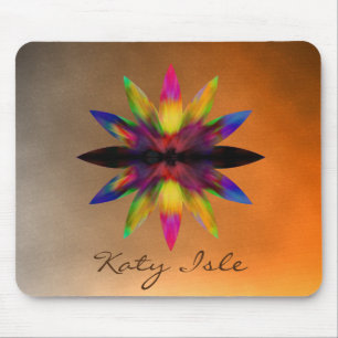 Lotus Flower Watercolor Ethnic Paint Customise Mouse Mat