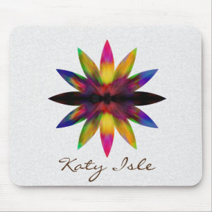 Lotus Flower Watercolor Ethnic Paint Customise Mouse Mat