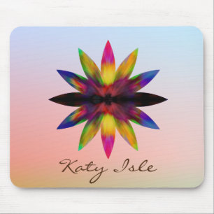 Lotus Flower Watercolor Ethnic Paint Customise Mouse Mat