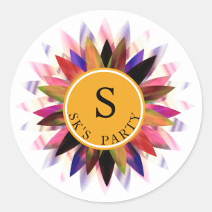Lotus Flower Watercolor  Logo Healing Yoga Classic Round Sticker