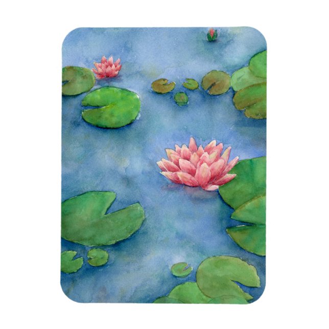 Lotus flower watercolor magnet (Vertical)