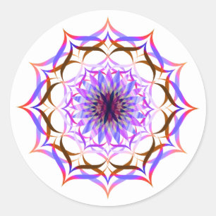 Lotus Flower Watercolor  Mandala Healing Yoga Classic Round Sticker