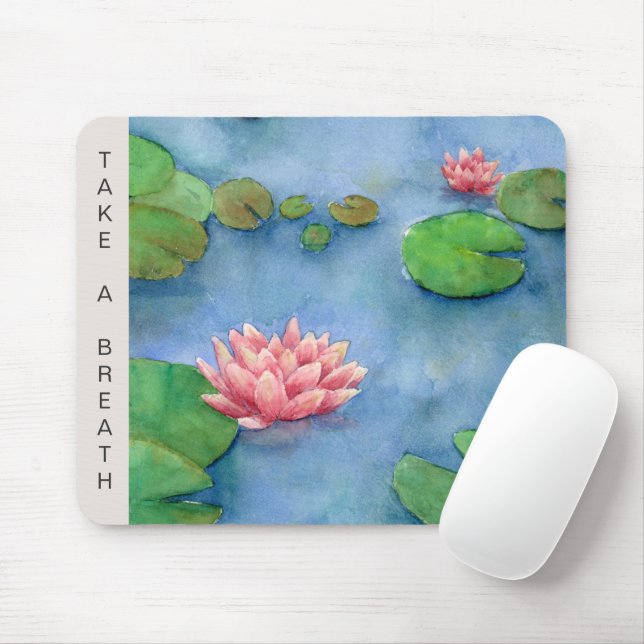 Lotus Flower watercolor  Mouse Mat (With Mouse)
