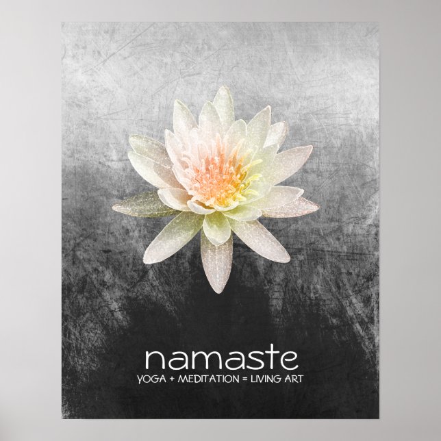Lotus Flower Watercolor Namaste Yoga Meditation Poster (Front)