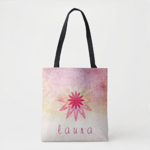 Lotus Flower Watercolor Wedding Bride Tote Bag