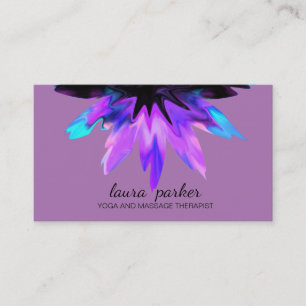 Lotus Flower Watercolor Yoga Holistic Therapy Business Card