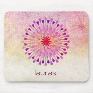 Lotus Flower Watercolor Yoga Meditation Mouse Mat
