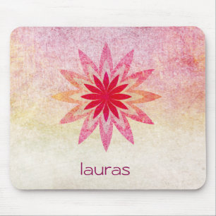 Lotus Flower Watercolor Yoga Meditation Mouse Mat