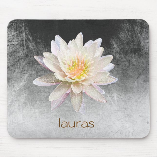 Lotus Flower Watercolor  Yoga Meditation Mouse Mat (Front)