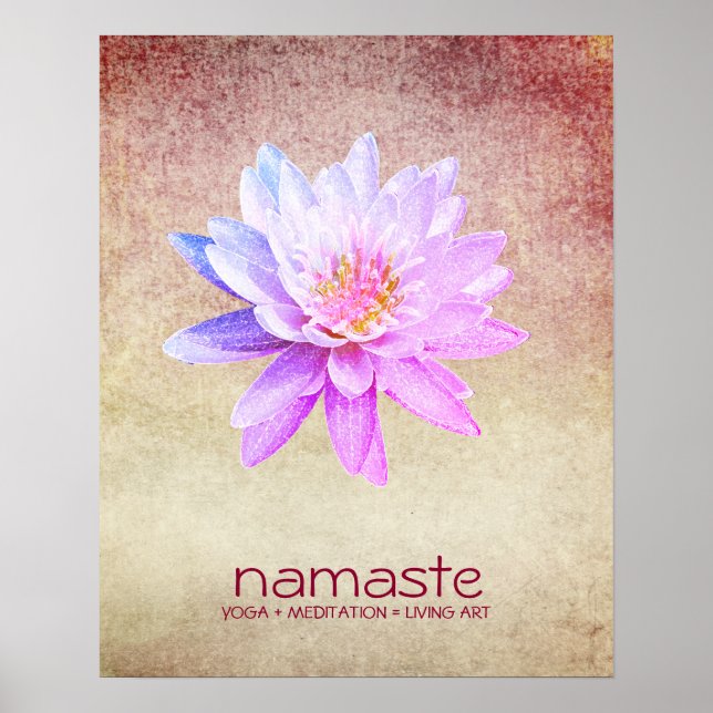 Lotus Flower Watercolour Purple Yoga Meditation  Poster (Front)