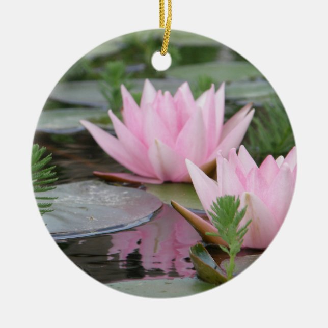 Lotus Flower/Waterlily Ceramic Tree Decoration (Front)