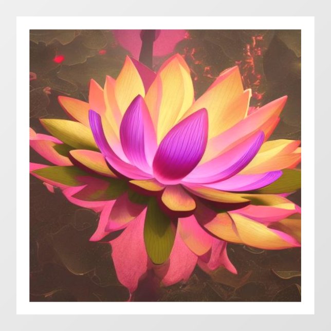 Lotus Flower Window Cling Sticker (Sheet)