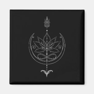 Lotus Flower With Arrow And Infinity Symbol Lotus Magnet