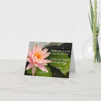 Lotus Flower with Rumi Quote on Seeds Growing Card