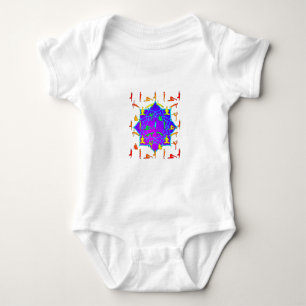 Lotus Flower With Yoga Poses Baby Bodysuit