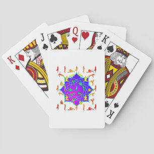 Lotus Flower With Yoga Poses Playing Cards