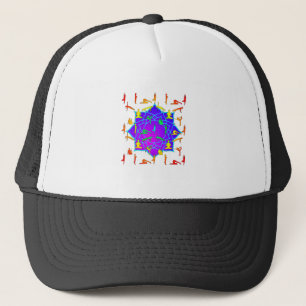 Lotus Flower With Yoga Poses Trucker Hat