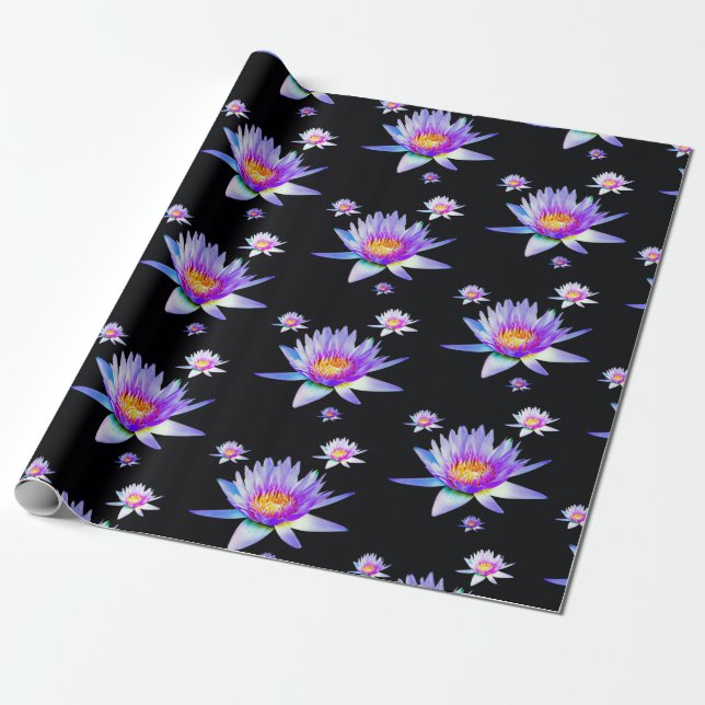 Lotus Flower Wrapping Paper (Unrolled)