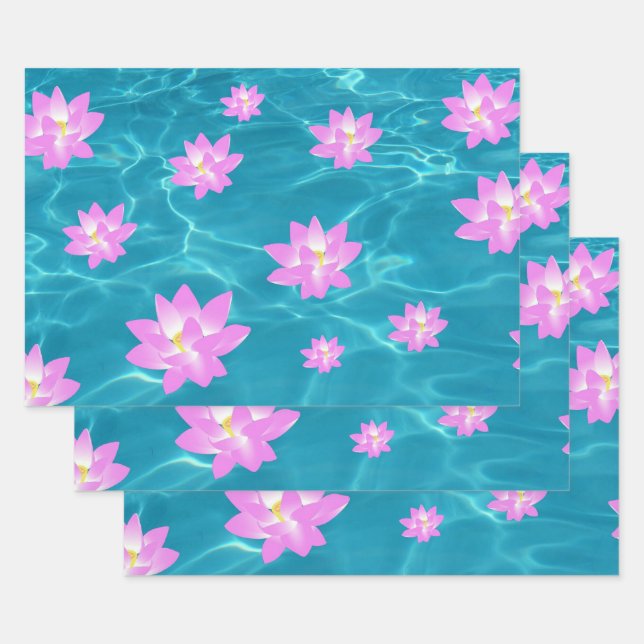 Lotus Flower Wrapping Paper Sheet (Set)