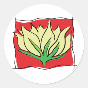 Lotus Flower Yoga Classic Round Sticker