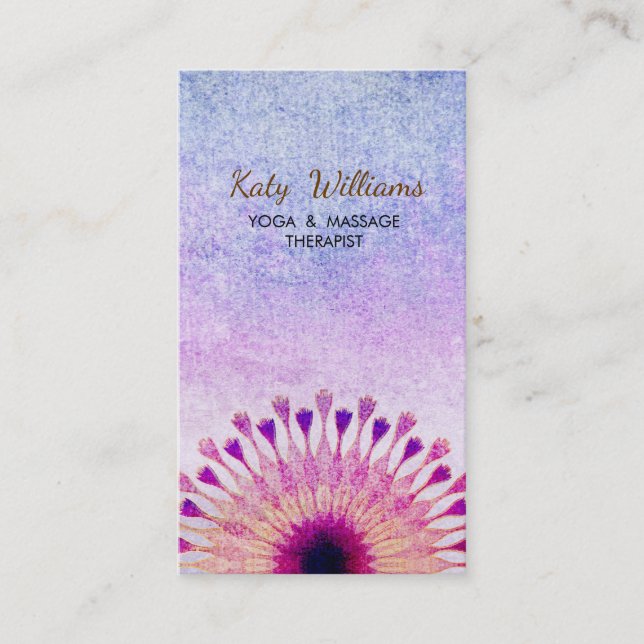 Lotus Flower Yoga Instructor Meditation Holistic Business Card (Front)