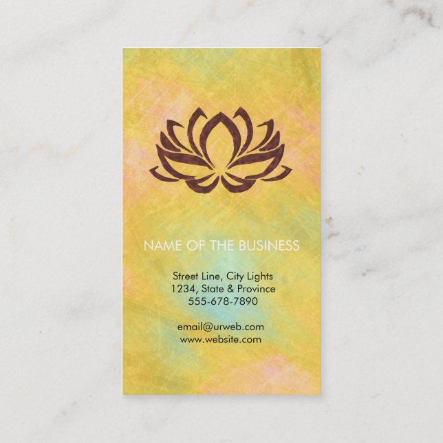 Lotus Flower Yoga Instructor Meditation Holistic Business Card (Back)