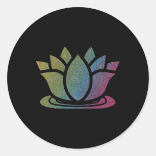 Lotus Flower Yoga Meditation Namaste Cute Gift Classic Round Sticker
