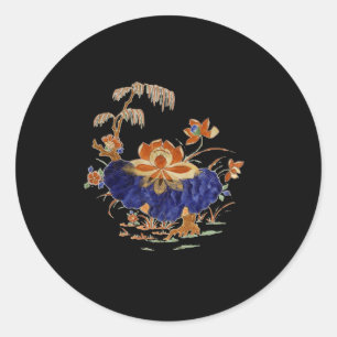 Lotus Flower Yoga Meditation Vintage Painting Classic Round Sticker