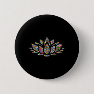 Lotus Flower Yoga Om Namaste 6 Cm Round Badge