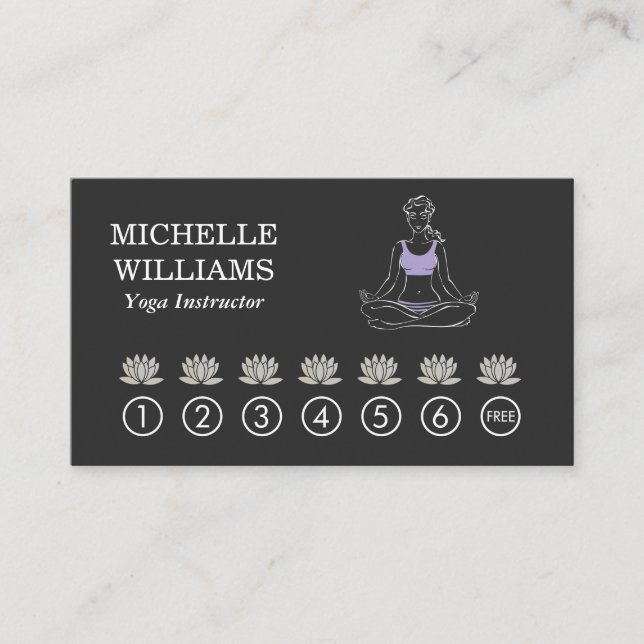 Lotus Flower / Yoga Pose Punch Card (Front)