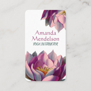 Lotus flower yoga spa fitness business card