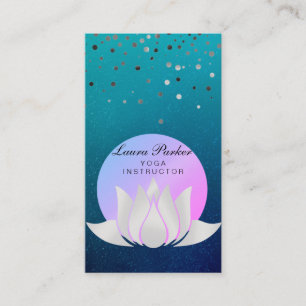 Lotus Flower Yoga Vintage Meditation Holistic Business Card