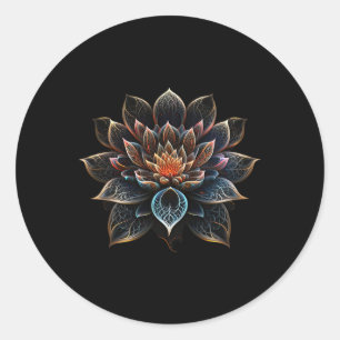 Lotus Flower Yoga Zen Bohemian Namaste Meditation Classic Round Sticker