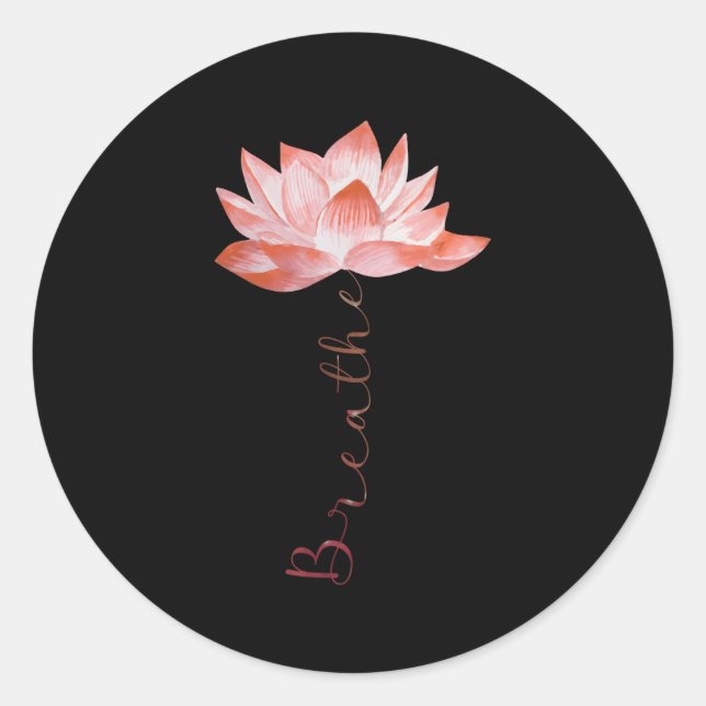 Lotus Flower Yoga Zen Meditation Namaste Classic Round Sticker (Front)
