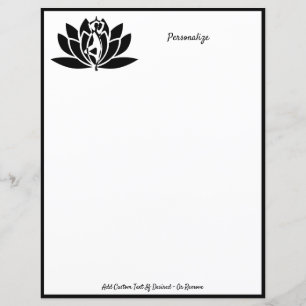 Lotus Flower Zen Yoga Black & White Personalise