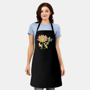 Lotus Flowers and Vine Apron