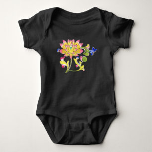Lotus Flowers and Vine Baby Bodysuit