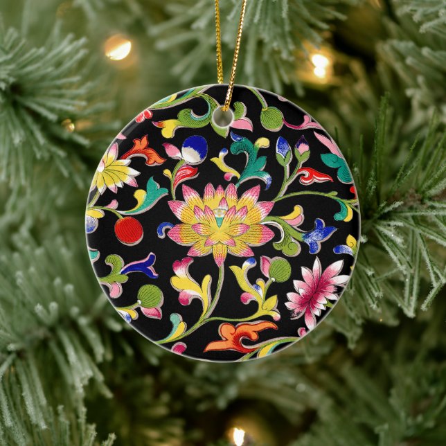 Lotus Flowers and Vine Ceramic Tree Decoration (Tree)