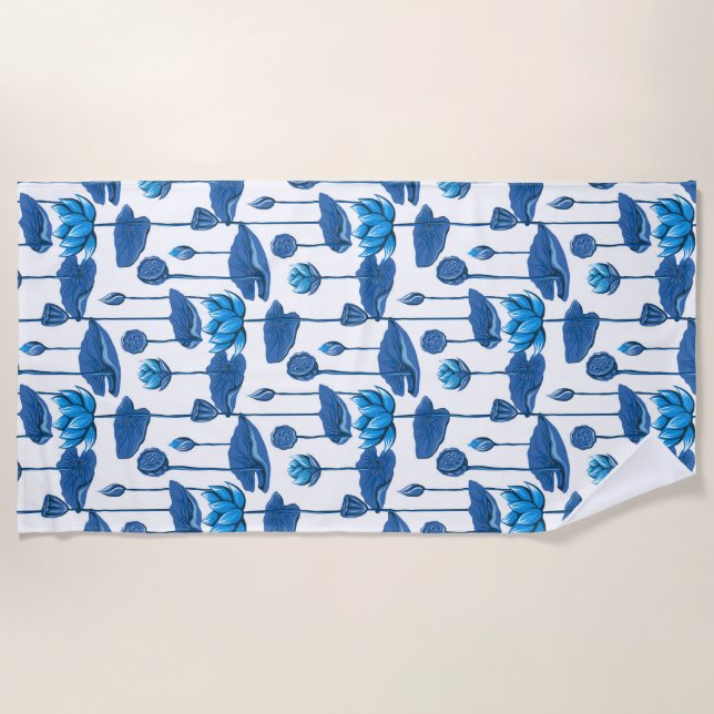 lotus flowers beach towel (Front)