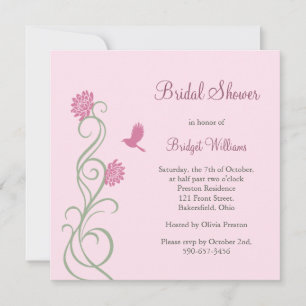 Lotus Flowers Bridal Shower (pink) Invitation