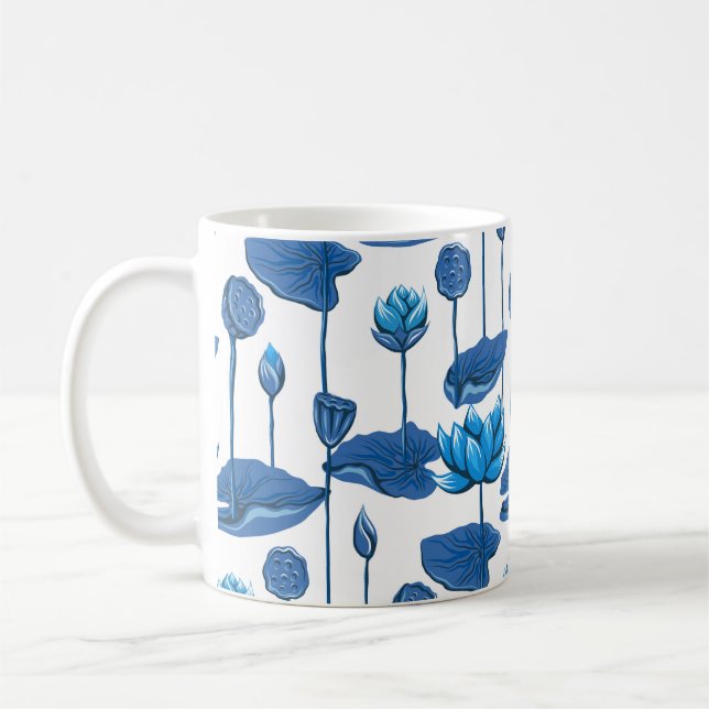 lotus flowers coffee mug (Left)
