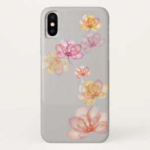 lotus flowers on grey iPhone x case