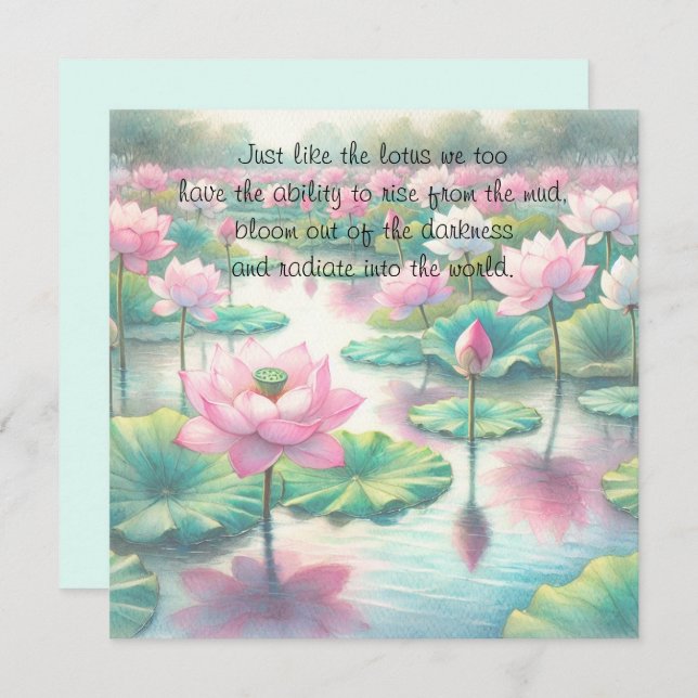 Lotus Flowers & Quote Card (Front/Back)